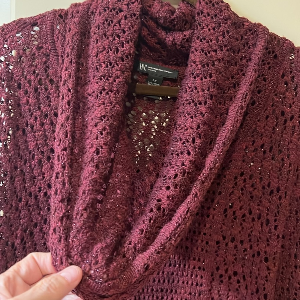 3x Inc  Maroon Cowl Neck Sweater  compliments waiting - Picture 5 of 6